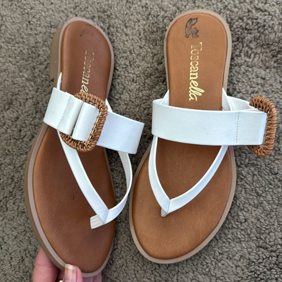 Leather white sandals 7.5 - Picture 4 of 4